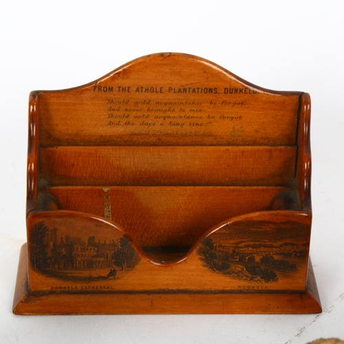 63 - A collection of Victorian treen and other interesting items, including a miniature Dunkeld Mauchline... 