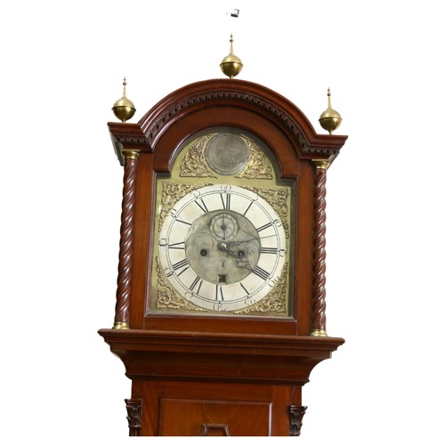 119 - 18th century mahogany 8-day longcase clock, by John Craig of Glasgow, 12