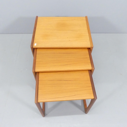 2013 - G-PLAN - a mid-century nest of three Quadrille occasional tables. Largest 54x49x43cm.