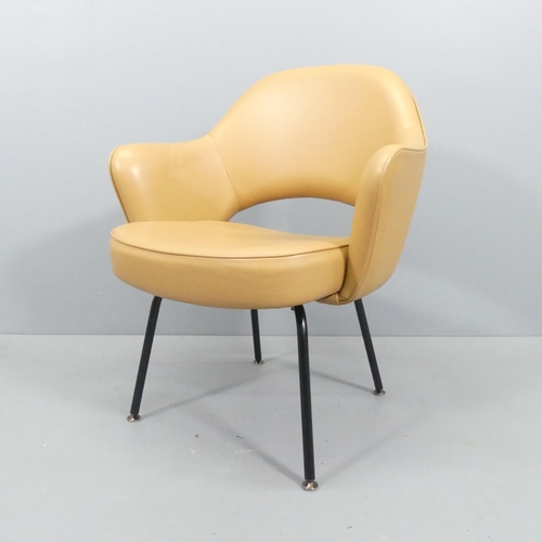 2036 - EERO SAARINEN - A Knoll Executive armchair in tan leather with impressed maker's signature to leg, d... 