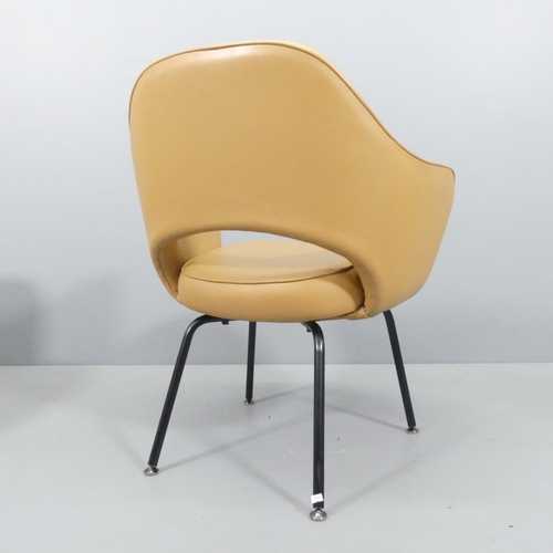 2036 - EERO SAARINEN - A Knoll Executive armchair in tan leather with impressed maker's signature to leg, d... 