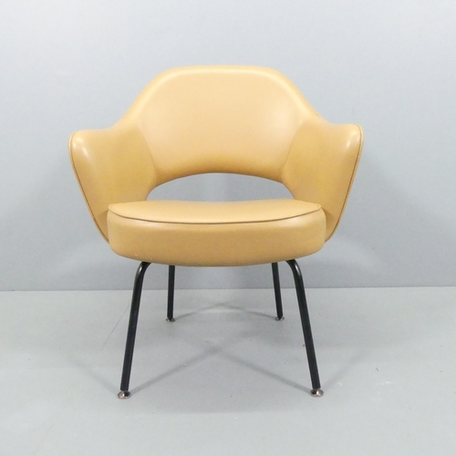 2037 - EERO SAARINEN - A Knoll Executive armchair in tan leather with impressed maker's signature to leg, d... 