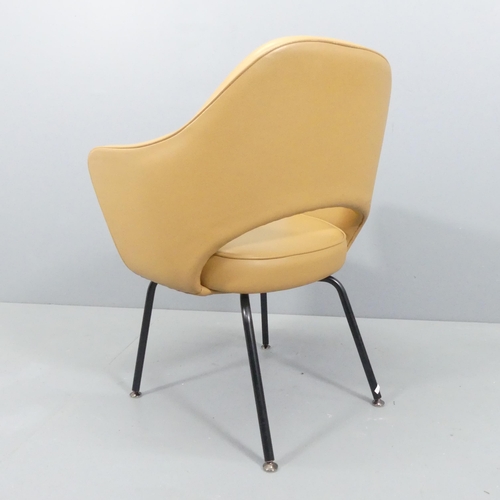 2037 - EERO SAARINEN - A Knoll Executive armchair in tan leather with impressed maker's signature to leg, d... 