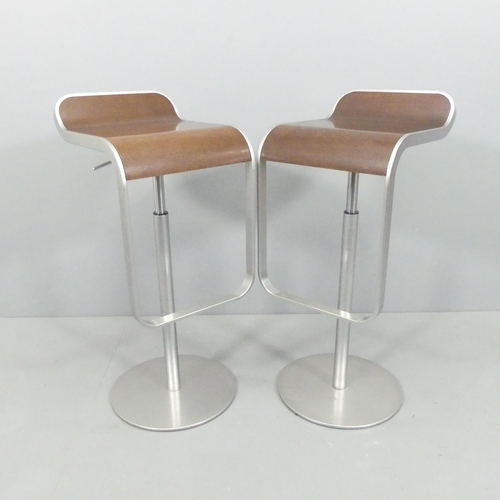 2039 - A Pair of LaPalma Lem barstools by Shin and Tomoku Azumi, Italy, with maker's label. Current RRP £52... 