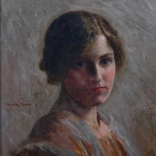 501 - Thomas Binney Gibbs (1870 - 1947), portrait of a young woman, oil on canvas, signed and dated 1913, ... 
