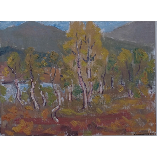 522 - Attributed to Leonard Hugh Long (Australian, 1911 - 2013), tree study, oil on board, signed and date... 