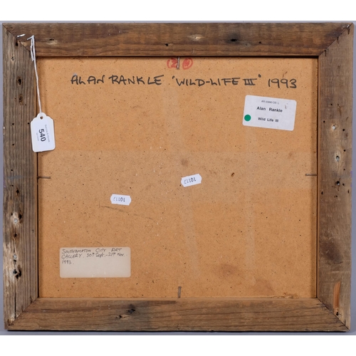 540 - Alan Rankle, autumn leaf, oil on board, 1993, inscribed verso, 27cm x 32cm, framed