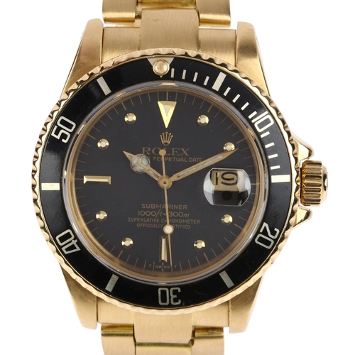 1000 - ROLEX - an 18ct gold Transitional Submariner Oyster Perpetual Date automatic bracelet watch, ref. 16... 