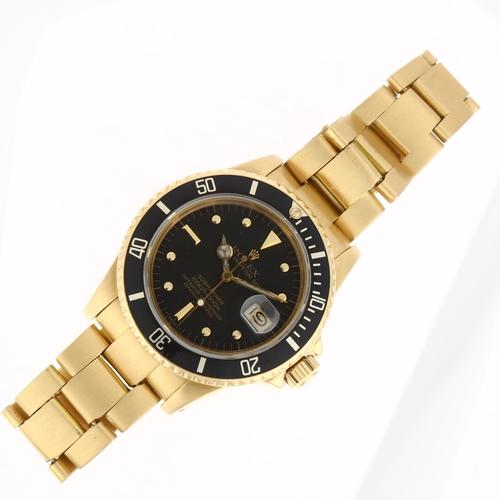 1000 - ROLEX - an 18ct gold Transitional Submariner Oyster Perpetual Date automatic bracelet watch, ref. 16... 
