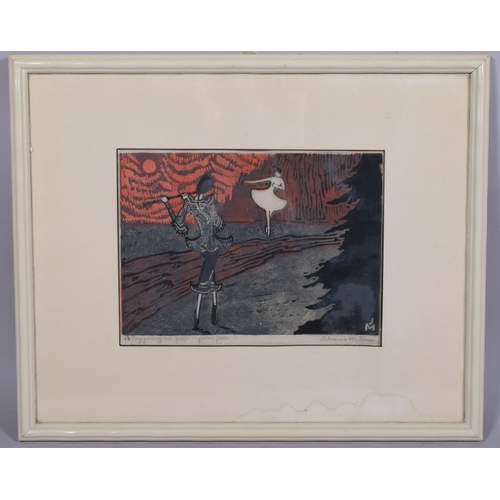 583 - Johanna Metzner, 5 ballet scenes, coloured etchings, all signed and titled in pencil, image 17cm x 2... 