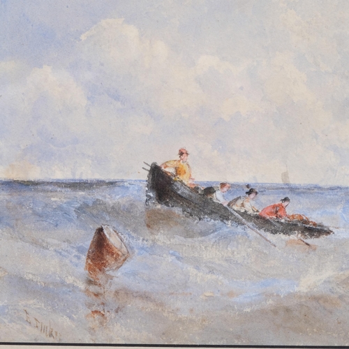 590 - Edward Tucker (1830 - 1909), fishing boat off the north coast, watercolour, signed, 20cm x 31cm, fra... 