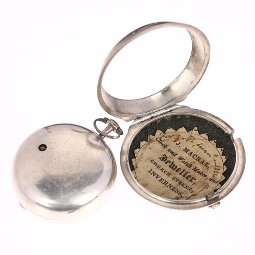 1037 - An 18th century silver pair-cased open-face key-wind verge fusee pocket watch, Charles Thomson, Lond... 