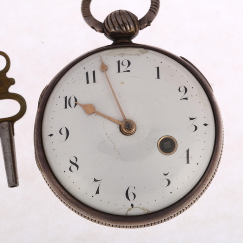 1039 - FEMALE WATCHMAKER - an early 19th century silver open-face key-wind verge fusee pocket watch, Mary S... 