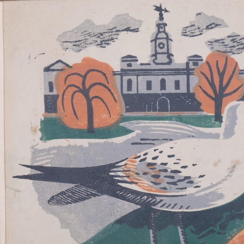 625 - John Meade (1909 - 1982), seagull, colour woodblock print, signed in pencil 1947, 17cm x 16cm, frame... 