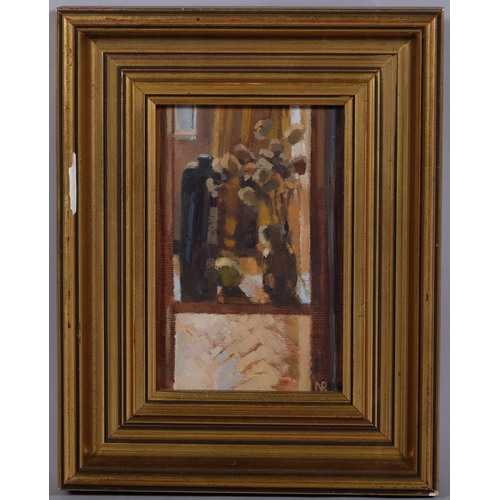 629 - Norah Roberts, still life, oil on board, signed with monogram, 17cm x 11.5cm, framed