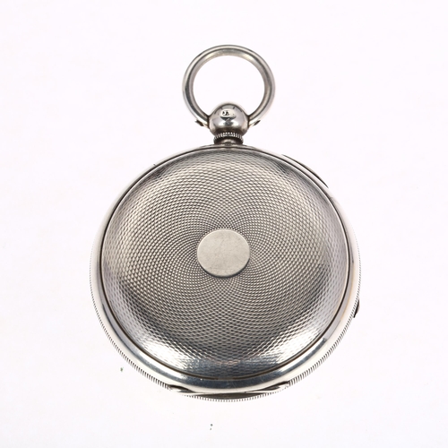 1046 - A 19th century silver open-face key-wind pocket watch, white enamel dial with Roman numeral hour mar... 