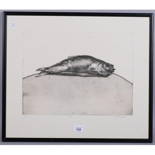 638 - Craig Mulholland (born 1969), fish, etching, signed in pencil, no. 5/15, plate 30cm x 40cm, framed