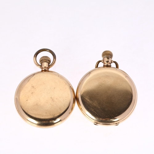 1051 - 2 gold plated pocket watches, including Pinnacle, only Pinnacle working (2)