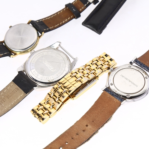 1053 - 4 wristwatches, including lady's Raymond Weil Tango, Emporio Armani etc