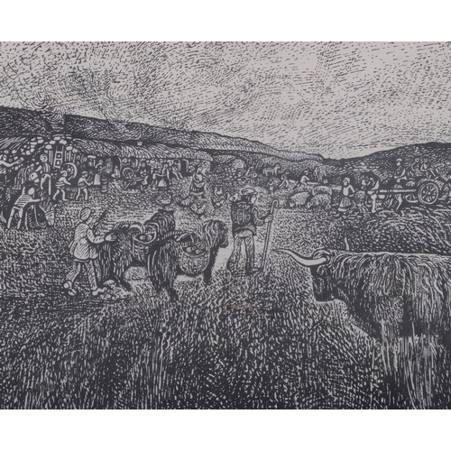 643 - Edina Whyte, scenes of old Highland life, pair of woodcut prints, signed and titled in pencil, image... 