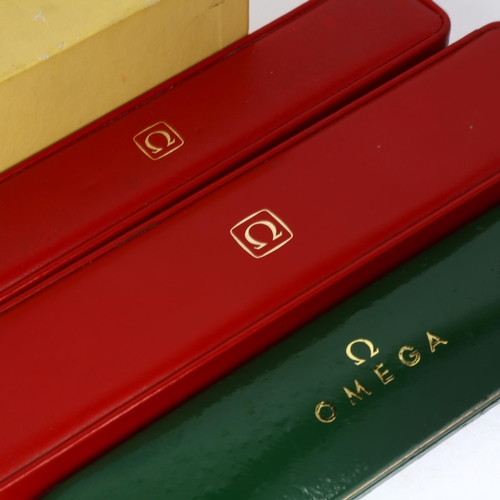 1055 - OMEGA - 4 wristwatch boxes, including Vintage green leather example, length 22cm