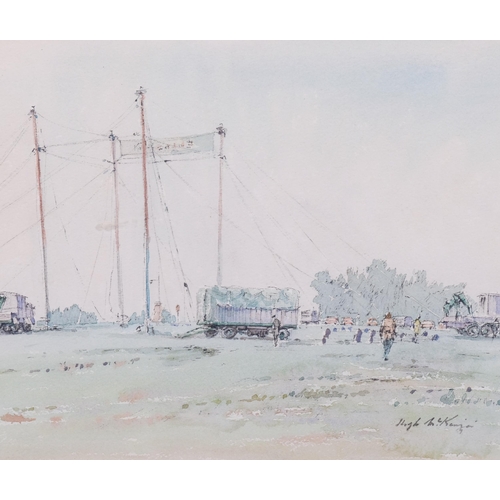 693 - Hugh McKenzie (1909 - 2005), the circus on Black Heath, watercolour, signed, 20cm x 31cm, framed