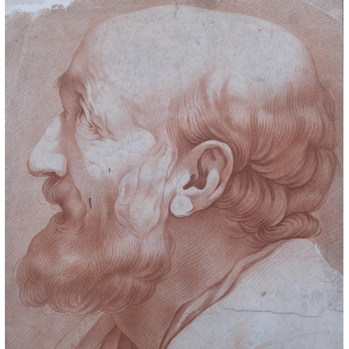 695 - ** WITHDRAWN ** 17th century Italian School, old Master study of a saint, sanguine chalk on paper, 4... 