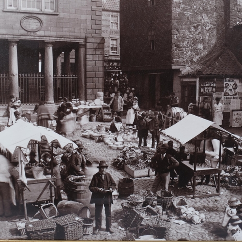 696 - Frank Meadow Sutcliffe (1853 - 1941), Whitby market place, large format Vintage photograph, 38cm x 4... 