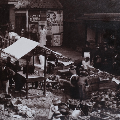 696 - Frank Meadow Sutcliffe (1853 - 1941), Whitby market place, large format Vintage photograph, 38cm x 4... 