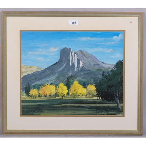 698 - Donald Barron (born 1900), landscape near Castellane, watercolour gouache, signed with monogram, dat... 