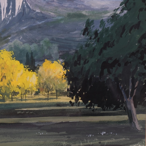 698 - Donald Barron (born 1900), landscape near Castellane, watercolour gouache, signed with monogram, dat... 