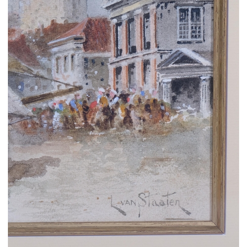 714 - Louis Van Staaten (1836 - 1909), Monnihendam Holland, watercolour, signed, 36cm x 55cm, framed