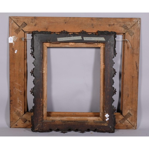 717 - A stained gesso picture frame, and a large pine frame (2)