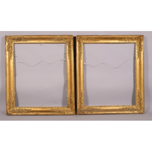 718 - 2 x 19th century gilt-gesso frames, inside measurements 65cm x 53cm (2)