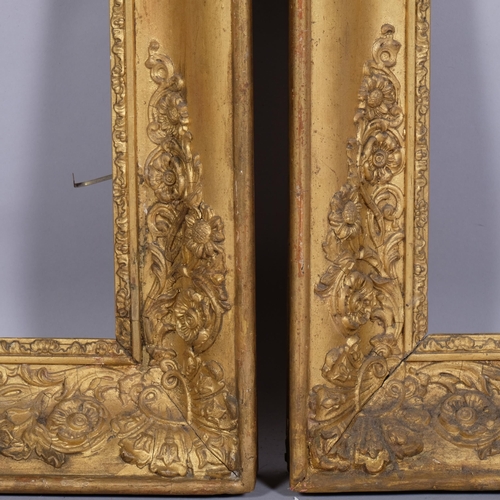 718 - 2 x 19th century gilt-gesso frames, inside measurements 65cm x 53cm (2)