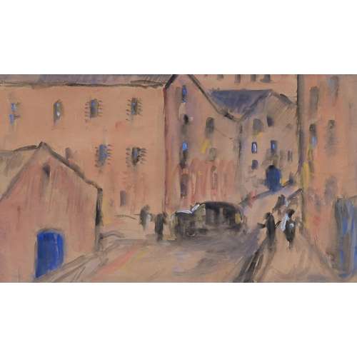 719 - Phelan Gibb (1870 - 1948), street scene, watercolour, faintly signed, 30cm x 50cm, mounted