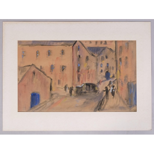 719 - Phelan Gibb (1870 - 1948), street scene, watercolour, faintly signed, 30cm x 50cm, mounted