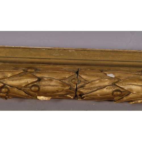 727 - Ornate 19th century gilt-gesso frame, inside measurement 51cm x 75cm