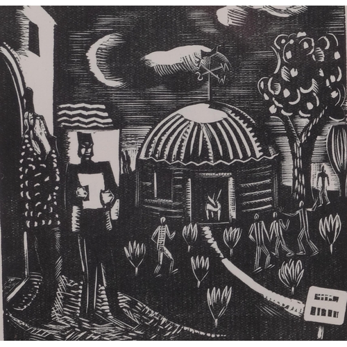 745 - Paul Nash, romantic dream, original woodcut, 1923, from an edition of 1000 copies, Bosphorus Postan ... 