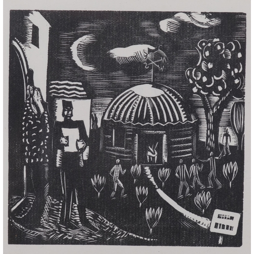 745 - Paul Nash, romantic dream, original woodcut, 1923, from an edition of 1000 copies, Bosphorus Postan ... 