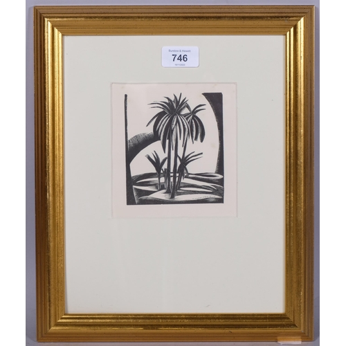 746 - Paul Nash, Elysium, original woodcut, 1923, from an edition of 1000 copies, Bosphorus Postan W39, im... 