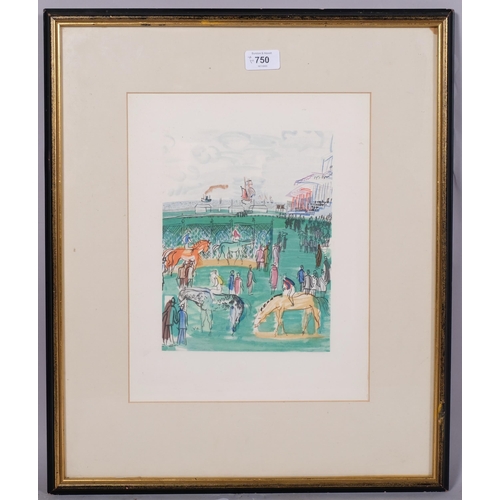 750 - Raoul Dufy, 2 wood engravings, glory of the horse, circa 1950s, image 26cm x 18cm, framed (2)