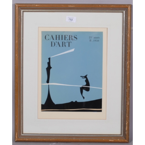 752 - Yves Tanguy, cover for Cahiers d'Art, 1950, 31cm x 23cm, framed