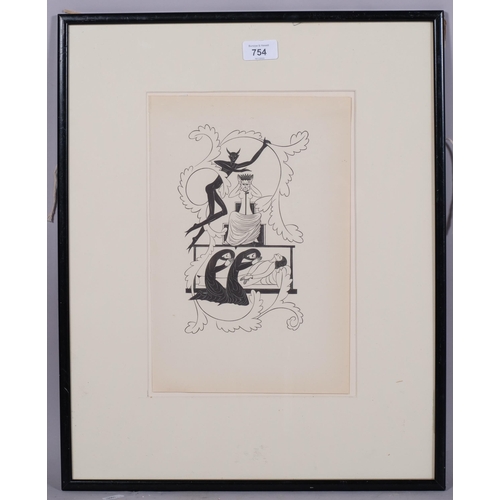 754 - Eric Gill, Henry VIII, wood engraving, 1939, from an edition of 1950 copies, 32cm x 22cm, framed