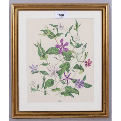 766 - John Nash (1893-1977) lithograph in colours on paper, Vinca, 24cm x 19cm, from his English Garden Fl... 