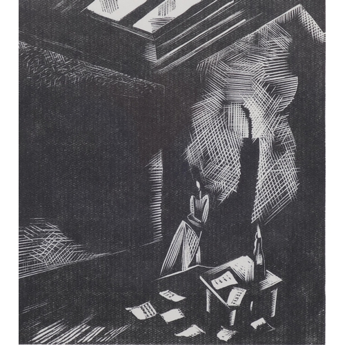 770 - Paul Nash (1889-1946), wood engraving on paper, Poor Northern Muse, Act 1, Scene 1, from Mister Bosp... 