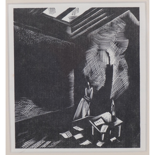 770 - Paul Nash (1889-1946), wood engraving on paper, Poor Northern Muse, Act 1, Scene 1, from Mister Bosp... 