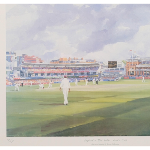 789 - Jocelyn Galsworthy (b. 1942), signed limited edition print on paper, England v West Indies, August 2... 