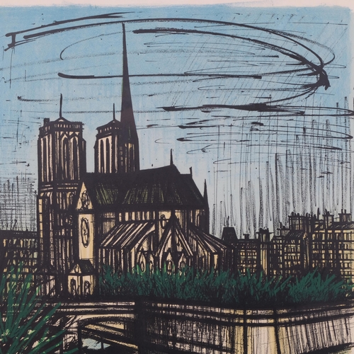 805 - Bernard Buffet, Notre Dame Cathedral, colour lithograph, 1968, image 51cm x 41cm, framed