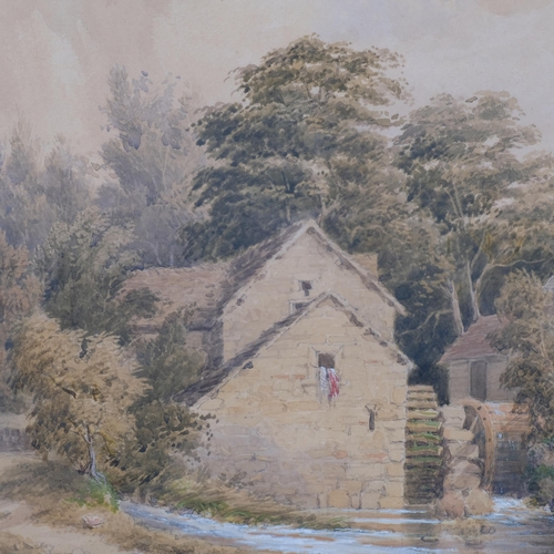 807 - 19th century English School, old watermill, watercolour, unsigned, 32cm x 46cm, framed